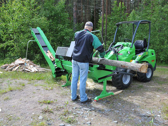 Avant® front loaders - log cutter splitter UK Avant sales